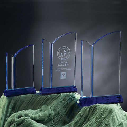 Crystal Ocean Drive Award by Nik Meller Engraved Personalized