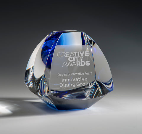 Crystal Scientia Award 4"W x 4 1/2"H by Nik Meller Engraved Personalized