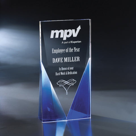 Crystal North Shore Award 5"W x 10"H by Nik Meller Engraved and Personalized