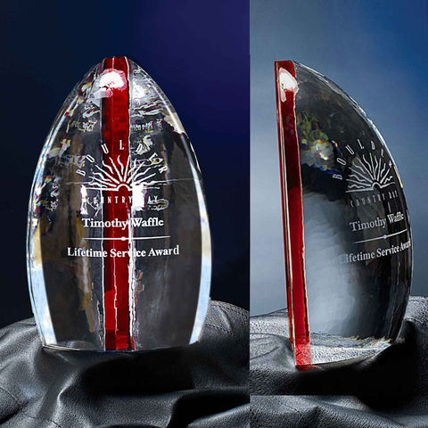 Crystal Solitude Award 5 3/4"W x 9"H by Nik Meller Engraved and Personalized