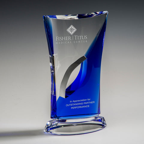 Crystal Tempus Award by Nik Meller 5"W x 9"H Engraved and Personalized