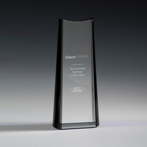 Crystal Titulum Award  4"W x 9"H by Nik Meller Engraved and Personalized