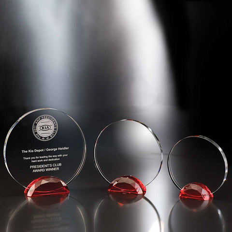 Crystal Red Crispy Award Custom Engraved and Personalized