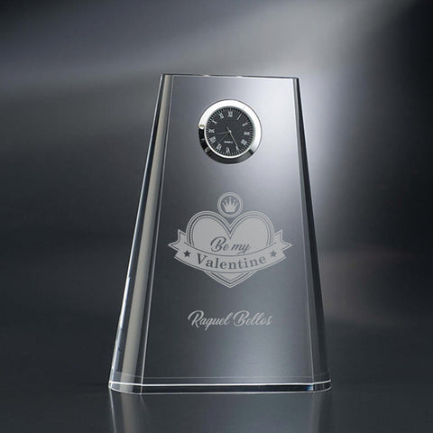 Crystal Desire Clock 5"W x 7"H Engraved and Personalized