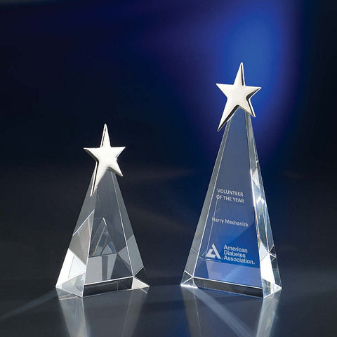 Crystal Star Show Time Award Engraved and Personalized