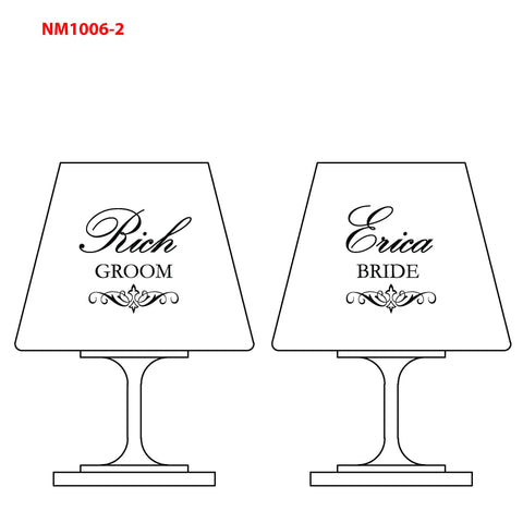 Set of 2 Bride and Groom Brandy Snifter Glass Engraved and Personalized