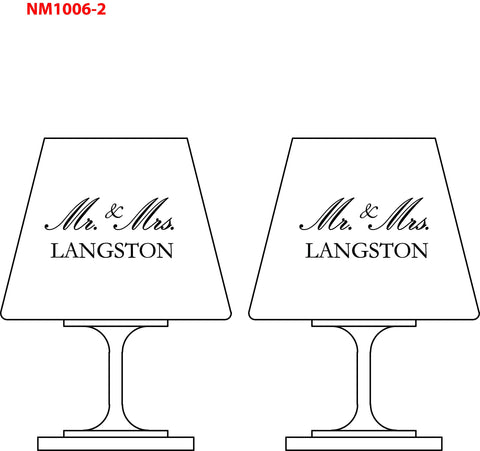 Set of 2  Mr. & Mrs. Housewarming Crystal Brandy Snifter Glass Engraved and Personalized