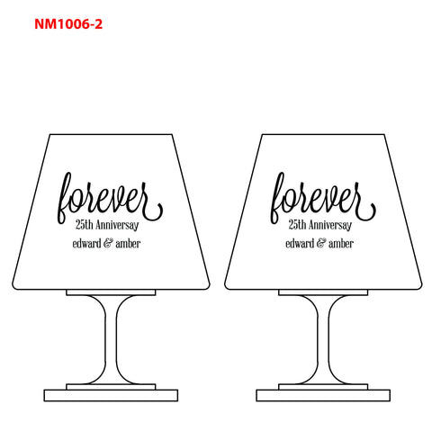 Set of 2 Forever Anniversary Brandy Snifter Glass Engraved and Personalized