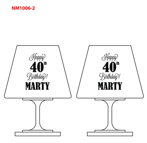 Set of 2 Happy Birthday Snifter Glass Engraved and Personalized