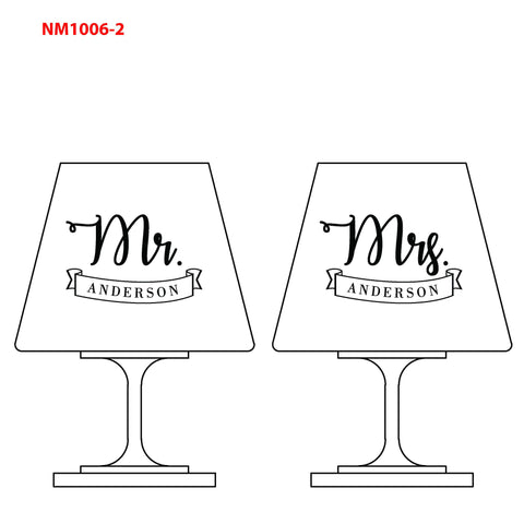 Set of 2  Mr. & Mrs. Crystal Brandy Snifter Glass Engraved and Personalized