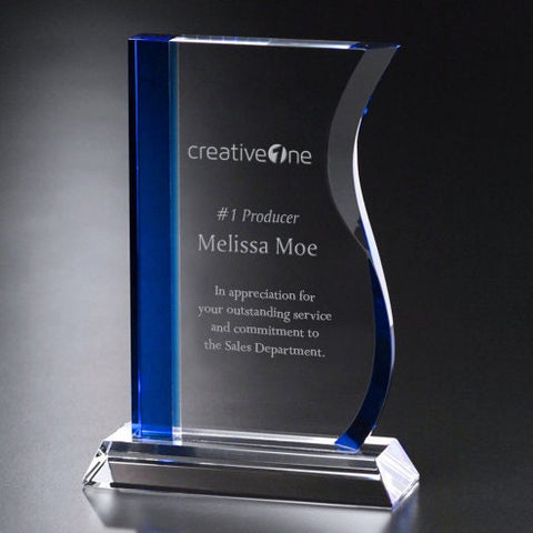 Crystal Calla Award 5 3/4" W x 8" H Engraved and Personalized