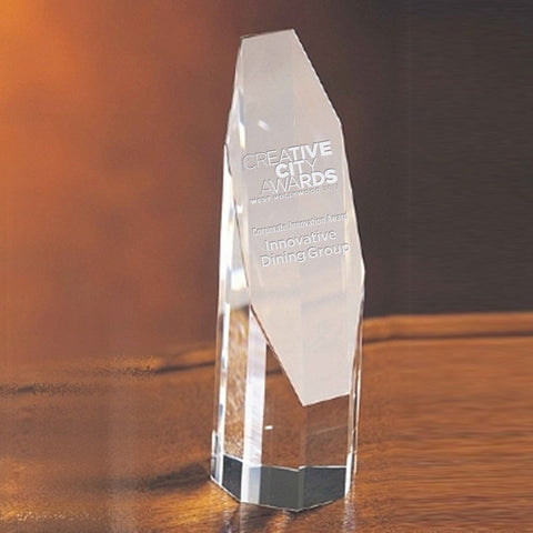 Crystal Sleek Octagon Award Custom Engraved and Personalized