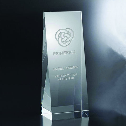 Crystal Wedge Award Custom Engraved and Personalized